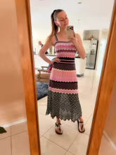 A summer dress decorated with soft, lovely summer colors.