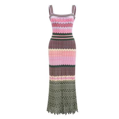 A summer dress decorated with soft, lovely summer colors.