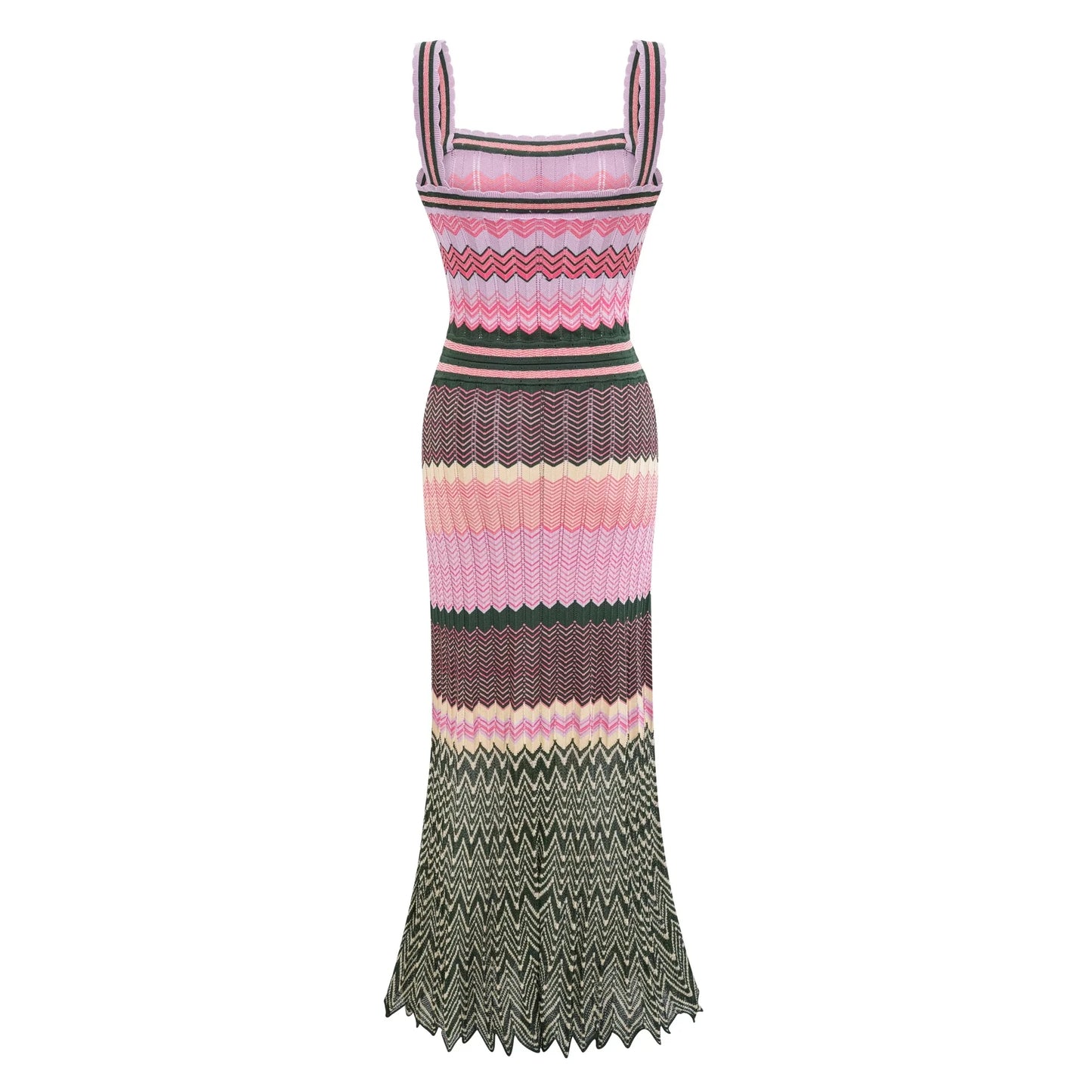 A summer dress decorated with soft, lovely summer colors.